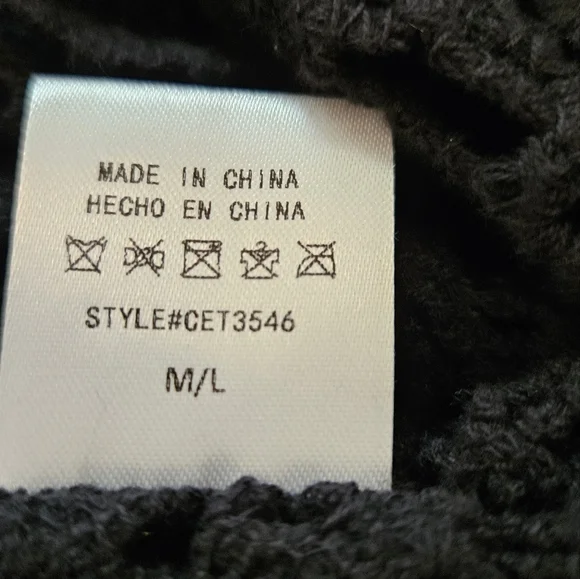 ADORA Crochet Black Sweater Size M/L - Picture 7 of 7